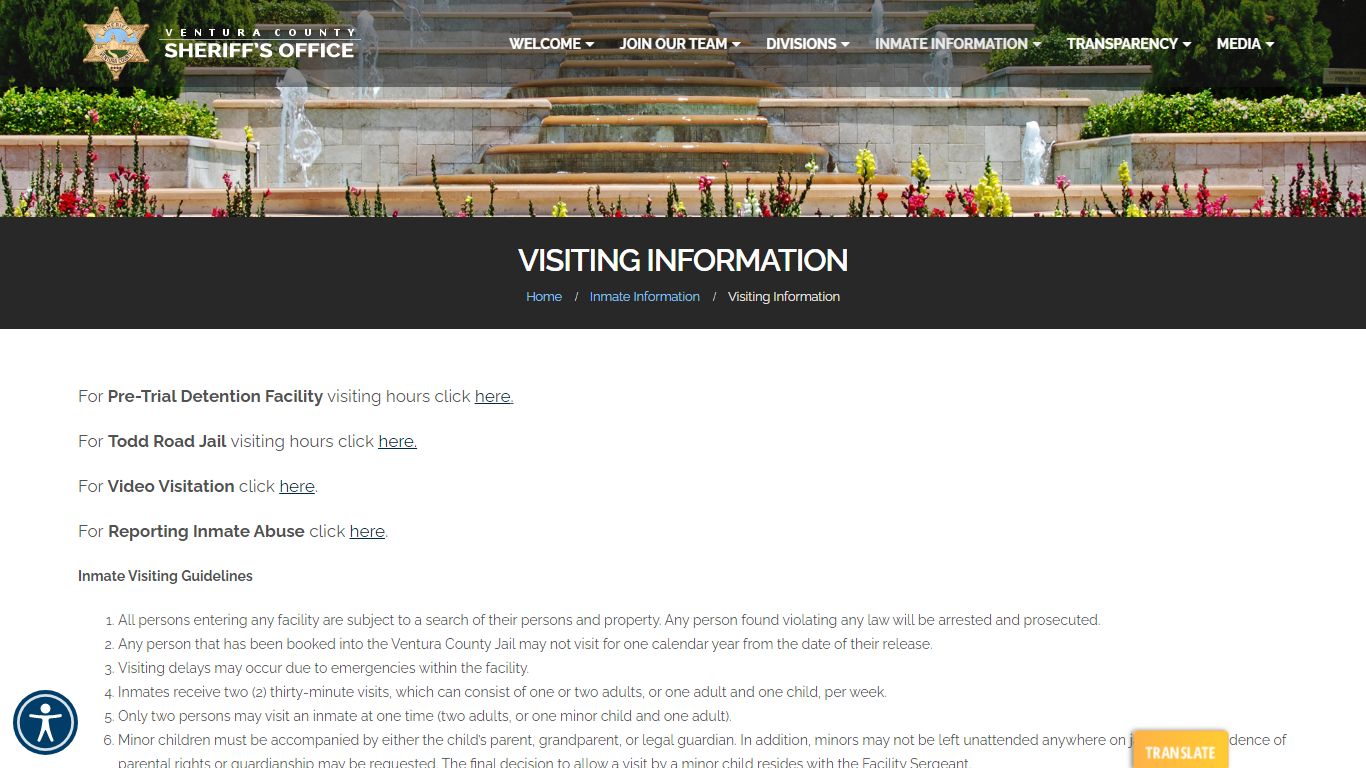 Visiting Information - Ventura County Sheriff's Office